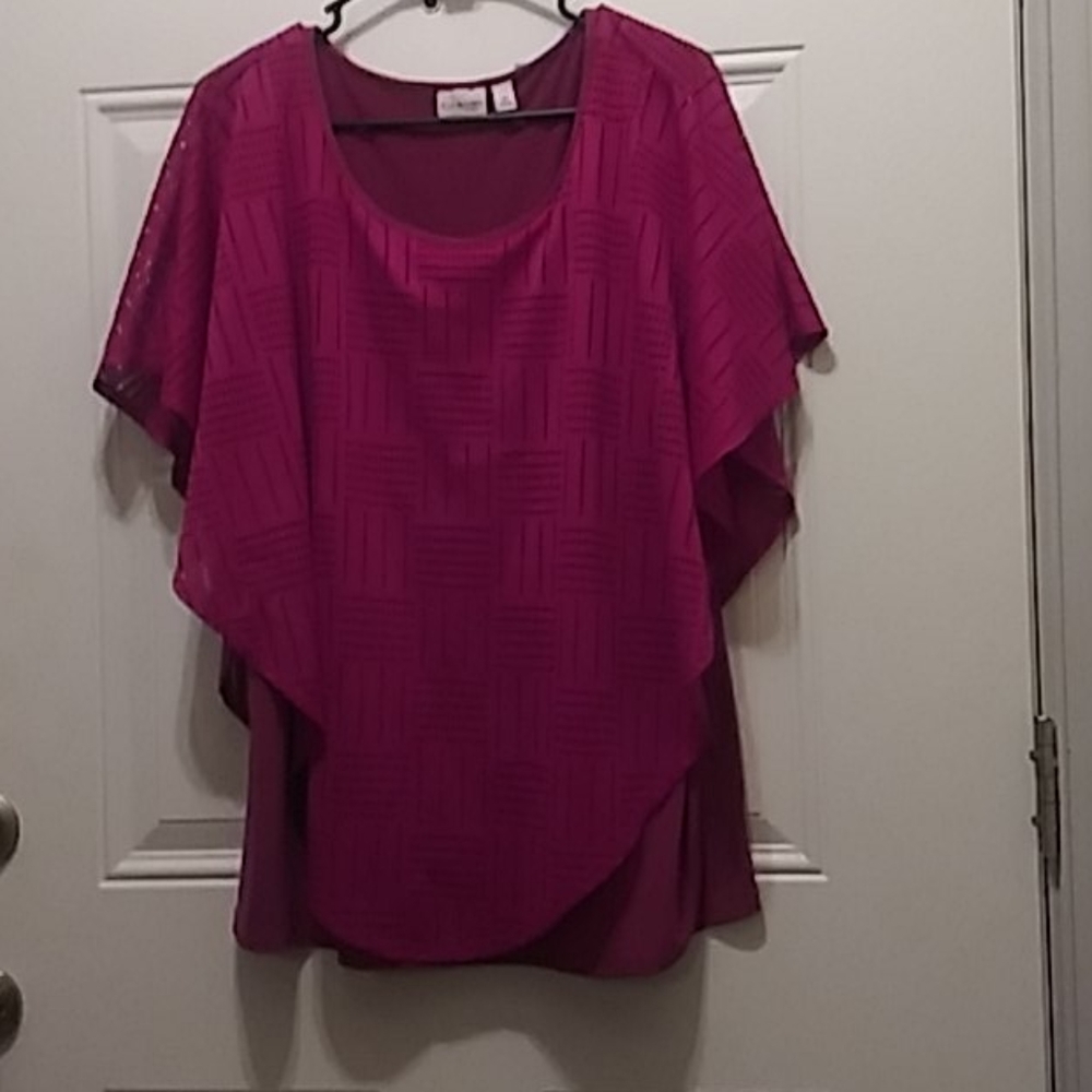Cranberry Poncho Blouse